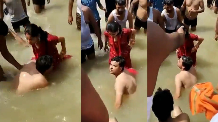 গোসলের সময় স্ত্রীকে চুমু দেওয়ায় স্বামীকে মারধর (ভিডিও) গোসলের সময় স্ত্রীকে চুমু দেওয়ায় স্বামীকে মারধর (ভিডিও)