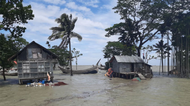 পাহাড়ি ঢল আর পূর্ণিমায় সৃষ্ট জোয়ারে ভোলায় বন্যা