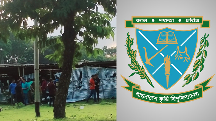 কৃষি বিশ্ববিদ্যালয়ে শ্রমিকদের অস্থায়ী আবাসনে ছাত্রলীগের ভাংচুর কৃষি বিশ্ববিদ্যালয়ে শ্রমিকদের অস্থায়ী আবাসনে ছাত্রলীগের ভাংচুর