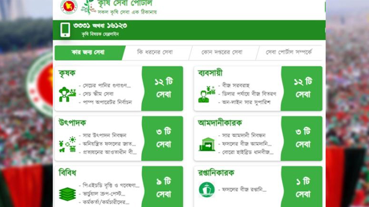 এক প্ল্যাটফর্মে কৃষির ৪৫ সেবা