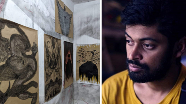 বাদামী পৃষ্ঠতলে অভিব্যক্তির বয়ান