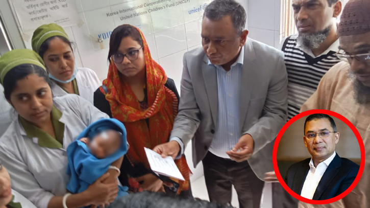 খুলনা মেডিকেলে পরিত্যক্ত নবজাতকের পাশে তারেক রহমান