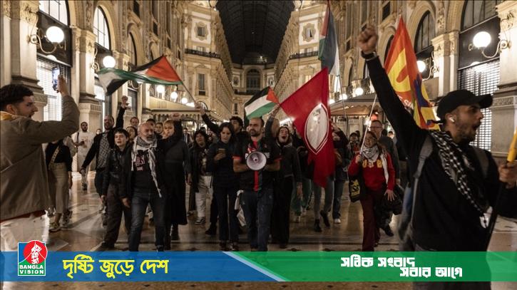 ফ্লোটিলার জাহাজ আটকে দিয়েছে ইসরাইল, প্রতিবাদে ইউরোপজুড়ে বিক্ষোভ