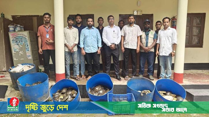 বন বিভাগ কর্তৃক ৪২৫টি কচ্ছপ উদ্ধার