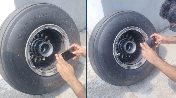 চাকা খুলে পড়ার পরও ৭১ যাত্রী নিয়ে ঢাকায় বিমানের নিরাপদ অবতরণ চাকা খুলে পড়ার পরও ৭১ যাত্রী নিয়ে ঢাকায় বিমানের নিরাপদ অবতরণ