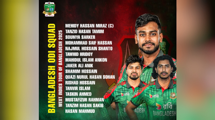 ওয়েস্ট ইন্ডিজের বিপক্ষে অধিনায়ক মিরাজ, আসছে নতুন মুখ অঙ্কন ওয়েস্ট ইন্ডিজের বিপক্ষে অধিনায়ক মিরাজ, আসছে নতুন মুখ অঙ্কন