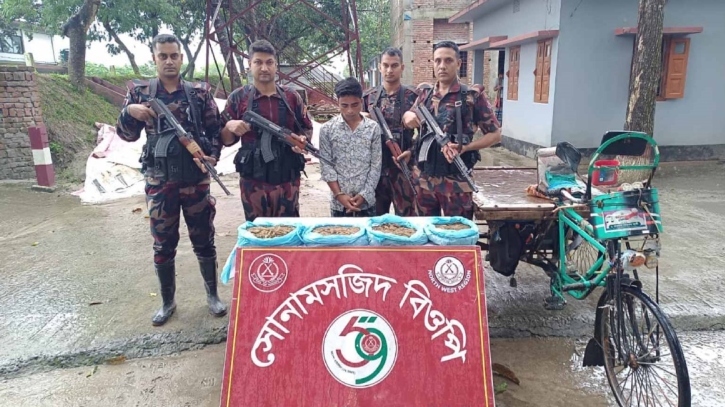 চাঁপাইনবাবগঞ্জ সীমান্তে সাড়ে ৩ কেজি ভারতীয় গাঁজা উদ্ধার
