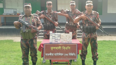 সীমান্ত থেকে সাড়ে ৫ লক্ষাধিক টাকা মূল্যের ভারতীয় ঔষধসহ বিভিন্ন মালামাল জব্দ