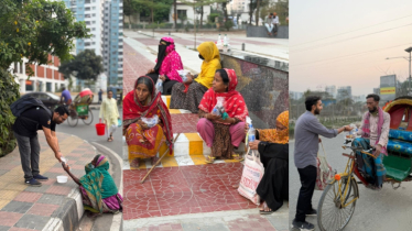 ব্যস্ত রাজপথে ক্লান্ত পথচারী ও ছিন্নমূল মানুষের জন্য ভালোবাসার ইফতার