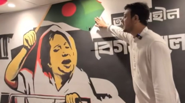 নিজের নির্বাচনী অফিসে খালেদা জিয়ার প্রতীকী দেয়াল চিত্র আঁকালেন নাসীরুদ্দীন পাটওয়ারী