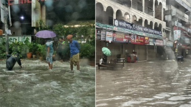 ঢাকার বিভিন্ন এলাকায় বৃষ্টিতে জলাবদ্ধতায় জনদুর্ভোগ