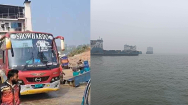 ২ঘণ্টা বন্ধ থাকার পর দৌলতদিয়া–পাটুরিয়া নৌরুটে ফেরি চলাচল শুরু