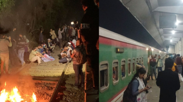 রাজশাহীতে ৫ ঘণ্টা ধরে রেলপথ অবরোধ 