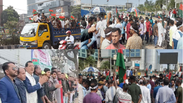 খালেদা জিয়াকে স্বাগত জানাতে বিমানবন্দর এলাকায় নেতা-কর্মীর ঢল