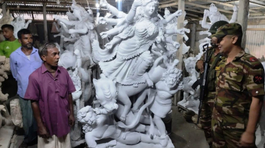 পূজামণ্ডপ পরিদর্শন করলো সেনাবাহিনীর টিম