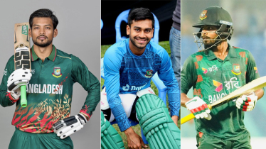 ভিন্ন তিনটি মাইলফলকের সামনে মিরাজ, শান্ত ও হৃদয়