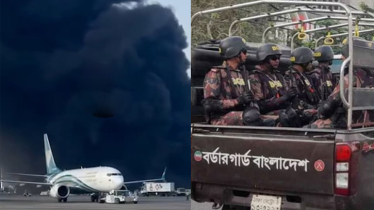 বিমানবন্দরের কার্গো ভিলেজে আগুন, নামানো হয়েছে ২ প্লাটুন বিজিবি