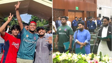 জুলাইয়ে রাজপথ কাঁপানো সেই জার্সি পরেই সংসদে হাসনাত