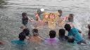 কাপ্তাই হ্রদে ৪৪টি মণ্ডপের প্রতিমা বিসর্জন