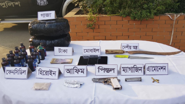 গোয়েন্দা তথ্যের ভিত্তিতে অভিযান, বিভিন্ন অস্ত্র ও মাদকসহ ২ সন্ত্রাসী আটক