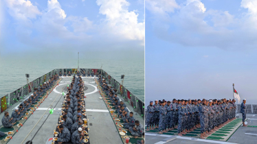 সুবিশাল সাগরের মাঝেই নৌবাহিনীর সদস্যদের ইফতার ও নামাজ আদায়