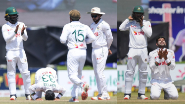 ৫ উইকেট শিকারের পর সিজদা দিয়ে মুনাজাত করলেন নাঈম
