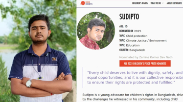‘শিশুদের নোবেল খ্যাত শান্তি’ পুরস্কার পাচ্ছেন সাতক্ষীরার সুদীপ্ত
