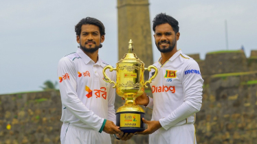 শান্ত-ধনঞ্জয়া উন্মোচন করলের টেস্ট সিরিজের ট্রফি