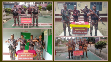 সীমান্ত থেকে প্রায় ৭ লাখ টাকার ভারতীয় শাড়ি ও ঔষধ জব্দ
