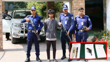 বিদেশি রিভলবার, গুলি ও দেশীয় অস্ত্রসহ আটক ১