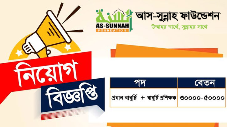 আস-সুন্নাহ ফাউন্ডেশনে নিয়োগ বিজ্ঞপ্তি, বেতন ৫০ হাজার আস-সুন্নাহ ফাউন্ডেশনে নিয়োগ বিজ্ঞপ্তি, বেতন ৫০ হাজার