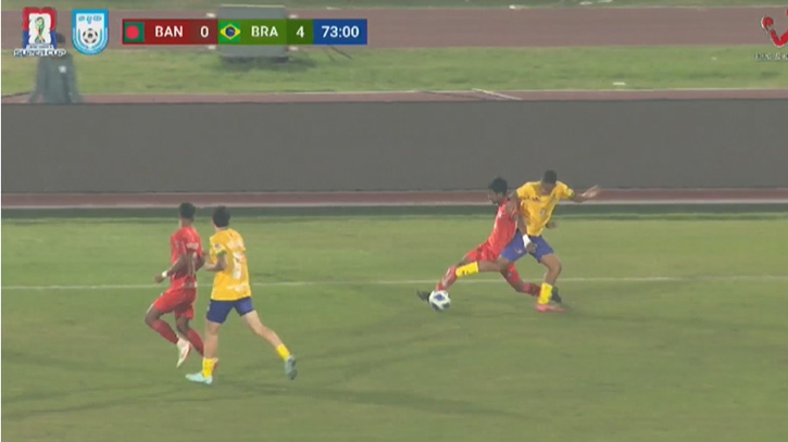 ব্রাজিলের দলের কাছে ৪-০ গোলে হারলো বাংলাদেশের ক্লাব