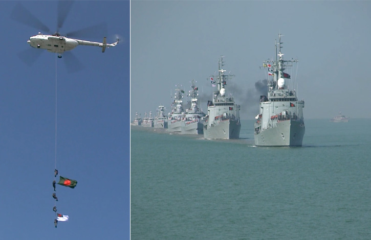 বঙ্গোপসাগরে বাংলাদেশ নৌবাহিনীর নৌ মহড়া