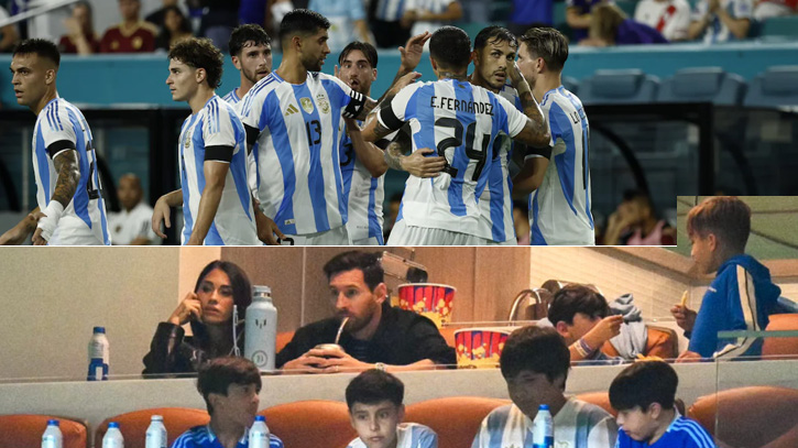 জিতলো আর্জেন্টিনা, সপরিবারে গ্যালারিতে বসে দেখলেন মেসি