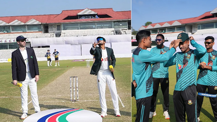 টেস্টে হাসান মুরাদের অভিষেক, ক্যাপ করালেন তাইজুল