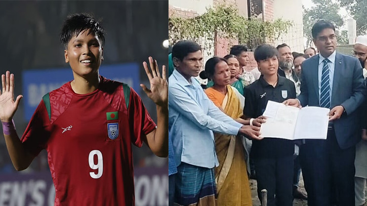 নারী দলের ফুটবলার তৃষ্ণা রানীকে জমি ও ঘর দিলো সরকার