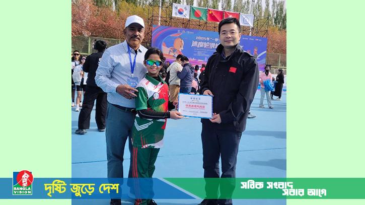 বাংলাদেশি স্পিড স্কেটার নাবীয়ুনের জোড়া স্বর্ণপদক জয়
