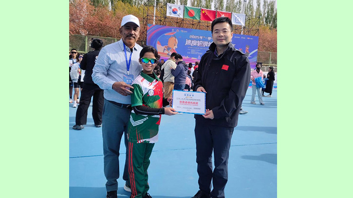 বাংলাদেশি স্পিড স্কেটার নাবীয়ুনের জোড়া স্বর্ণপদক জয়