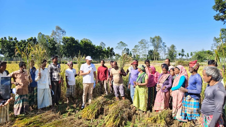 মাঠে নেমে কৃষকদের সঙ্গে মতবিনিময় করলেন বিএনপিপ্রার্থী আজাদ