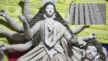 ৮৫ কেজি সাবুদানা দিয়ে তৈরি হচ্ছে দুর্গা প্রতিমা, নজর কাড়ছে ভক্তদের