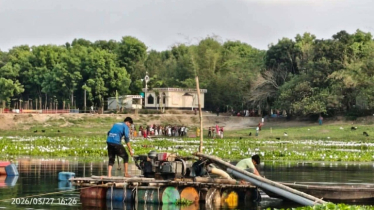 গোয়ালন্দে অবৈধ বাংলা ড্রেজার মেশিন ও পাইপ ধ্বংস