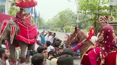 হাতি-ঘোড়া নিয়ে রাজধানীতে ঈদের বর্ণাঢ্য আনন্দ মিছিল