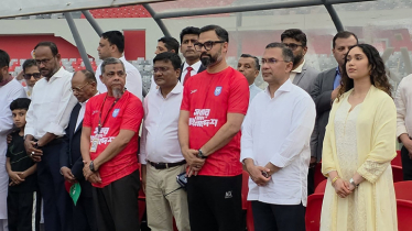 জাতীয় স্টেডিয়ামের ডাগ আউট টেন্টে বসে পুরো ম্যাচ দেখলেন প্রধানমন্ত্রী