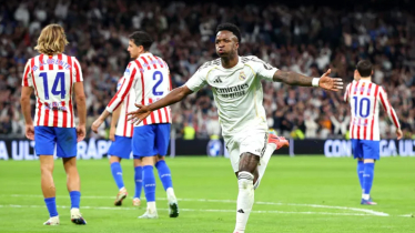 ভিনির জোড়া গোলে ‘মাদ্রিদ ডার্বি’তে রিয়ালের মধুর প্রতিশোধ