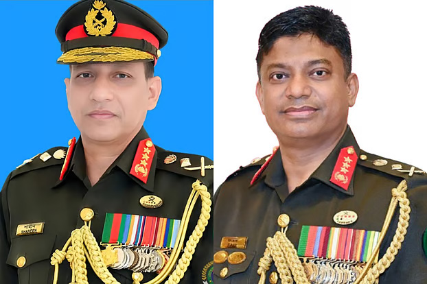 লেফটেন্যান্ট জেনারেল মোহাম্মদ শাহীনুল হক (বায়ে) ও লেফটেন্যান্ট জেনারেল মো. ফয়জুর রহমান।